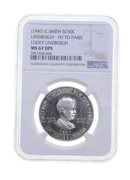MS67 DPL (1947) Lindbergh Ny Paris C.Smith So Called Half Dollar - NGC