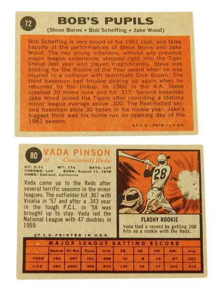 2 Topps 1962 Baseball Cards