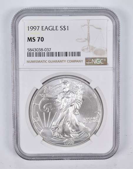 MS70 1997 American Silver Eagle NGC