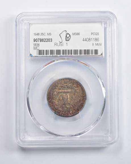 MS66 1948 Washington Quarter PCGS - Insane Color