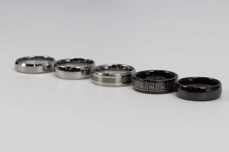 Lot of 5 Size 12 Tungsten Carbide Rings in Various Styles