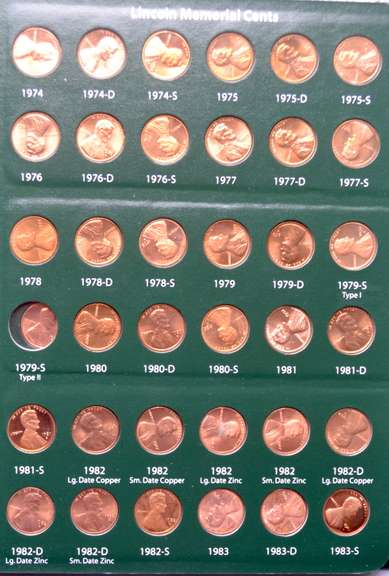 Very Near Full Red BU Memorial Cent Set 1959-2004