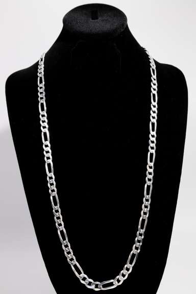 Sterling Silver 10mm Figaro Chain 24 Inch