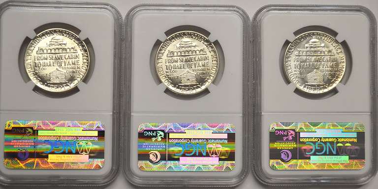 1948 P-D-S Set Of Booker T. Washington 50C NGC MS64-6
