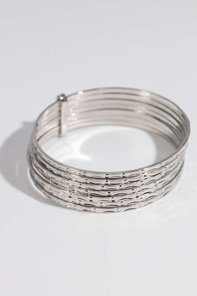 .925 Sterling Silver Baby Bangle Seven Day Bracelet 50mm