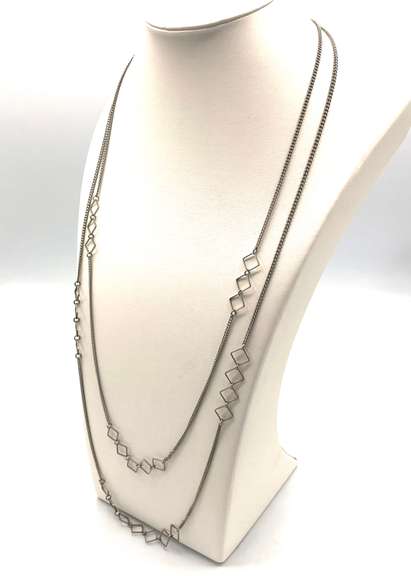 Ladies 2-Tiered Layered Angular Necklace