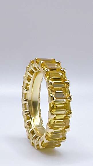 Sterling Silver Gemstone Eternity Band Ring