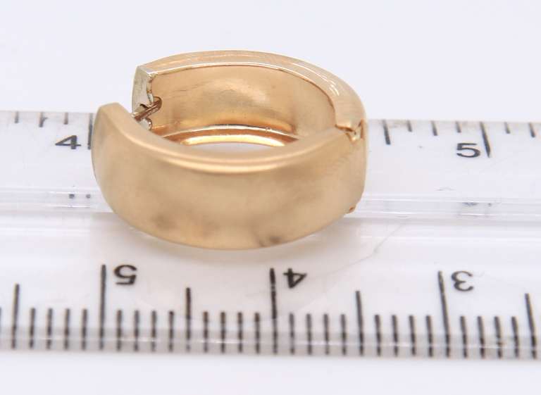 Beautiful Yellow Gold Satin & High Polished Huggies
