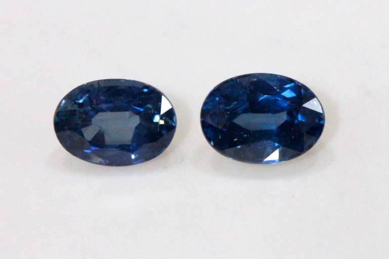 Bright Royal Blue Natural Sapphire Pair