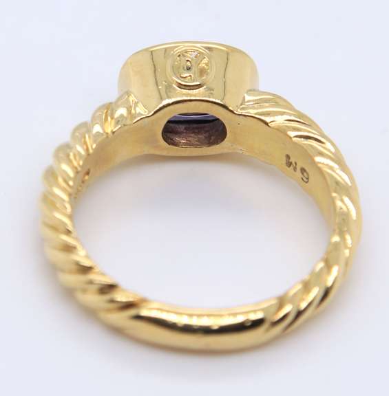 David Yurman 18kt Yellow Gold Iolite Ring