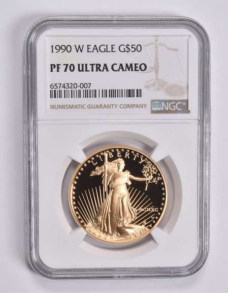 PF70 UCAM 1990-W $50 American Gold Eagle 1 Oz. .999 Fine Gold NGC