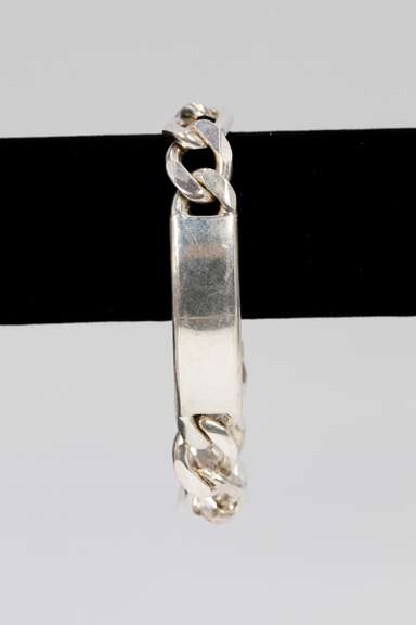 Italian .925 Sterling Silver 14.5mm 3+1 Figaro Link ID Bracelet 9 Inches