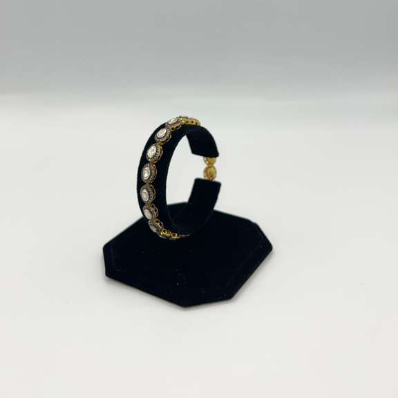 Vintage British Style 8ctw NATURAL DIAMONDS On 18kt Gold Filled Bracelet