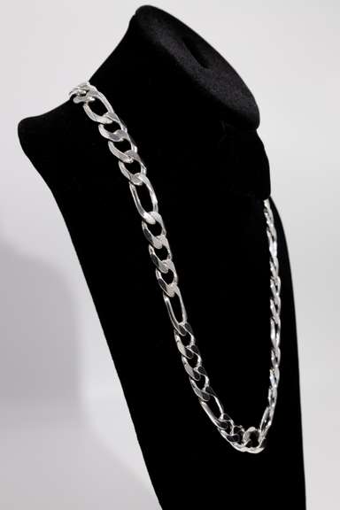 Italian Sterling Silver 14mm Figaro Chain 24 Inch