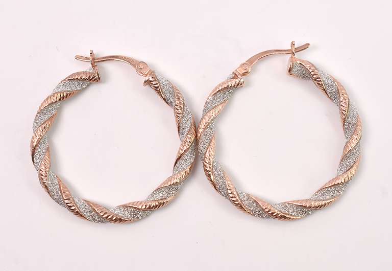 Dazzling Two Tone Vermeil Hoop Earrings