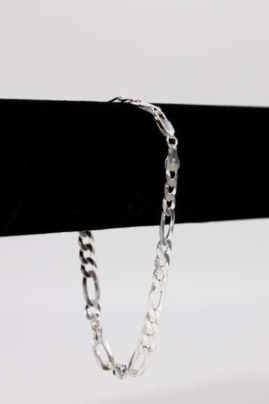 Sterling Silver 6mm Figaro Bracelet 9 Inch