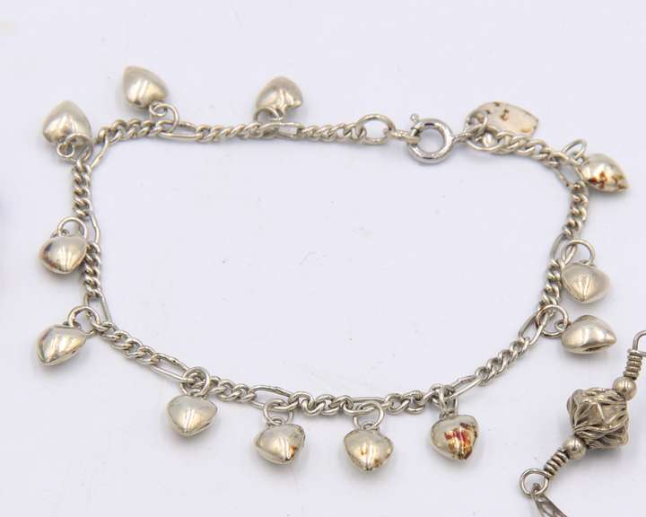 Group Lot of 3 Vintage 925 Sterling Silver Bracelets