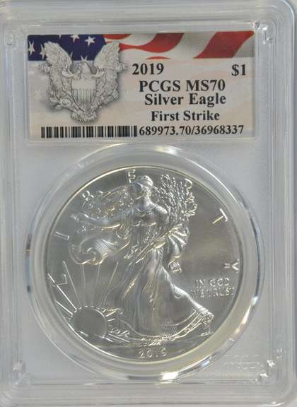 Special Label 2019 PCGS MS70 FIRST STRIKE $1 Silver Eagle