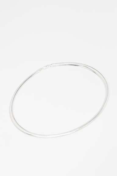 .925 Italian Sterling Silver 6mm Omega Chain Necklace 18 Inches