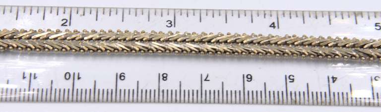 Set of Vintage Italian 925 Sterling Silver Braided Necklace with Bracelet