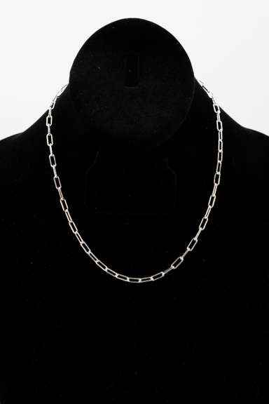 .925 Sterling Silver 3.7mm Paperclip Chain 16 Inches