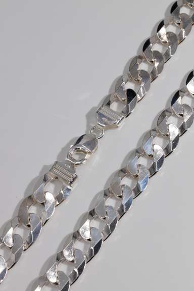 .925 Sterling Silver 12mm Curb Link Chain 30 Inch