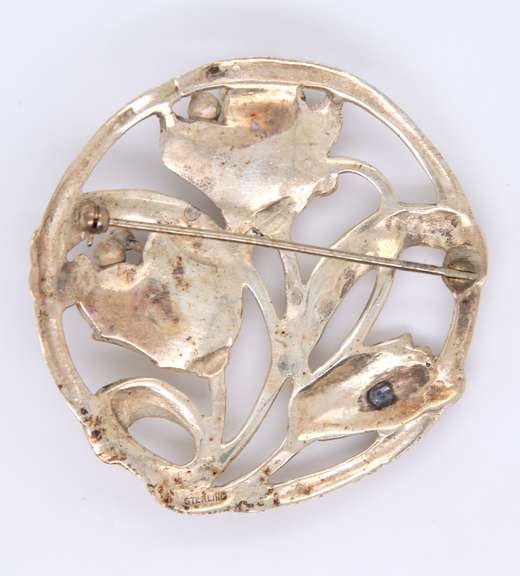 Vintage 925 Sterling Silver Flower Brooch