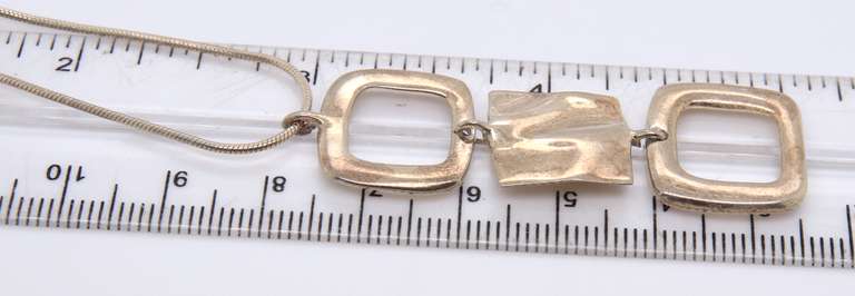 Vintage 925 Sterling Silver Pendant on Snake Chain Necklace