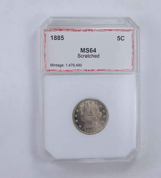 MS64 1885 Liberty V Nickel - Graded PCI