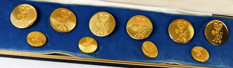 Vintage Boxed Set of Lion Crest Blazer Buttons