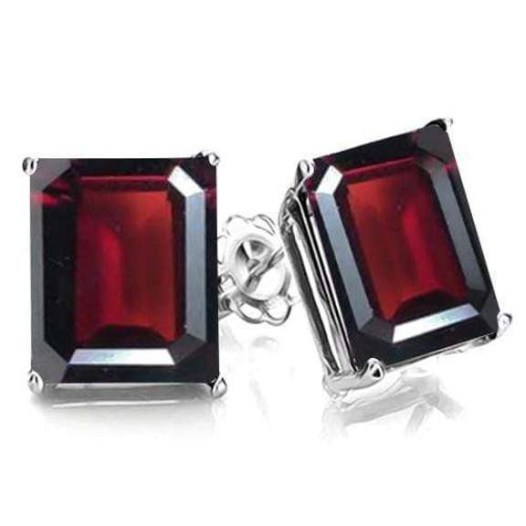 3.21 CT GARNET 10KT GOLD EARRINGS STUD