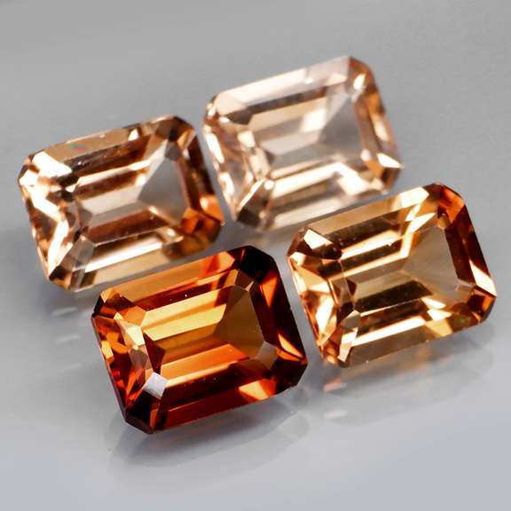 Beautiful! 4 piece 11.76ct full fire imperial Topaz set