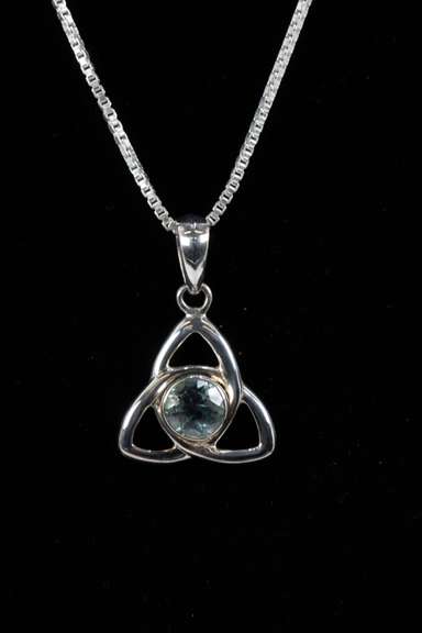 Sterling Silver Natural Blue Topaz Gemstone Pendant