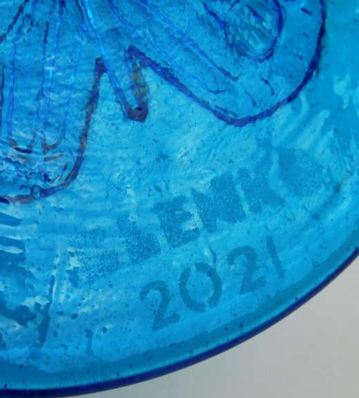 Blenko 2021 Art Glass Butterfly Disk
