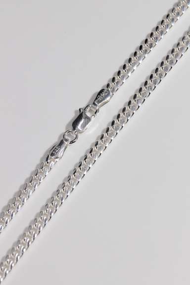 Italian .925 Sterling Silver 3.4mm Miami Cuban Link Chain 24 Inches