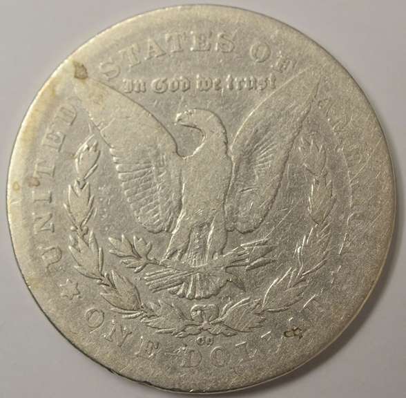 1878-CC Morgan Silver Dollar, Heavily Circulated.
