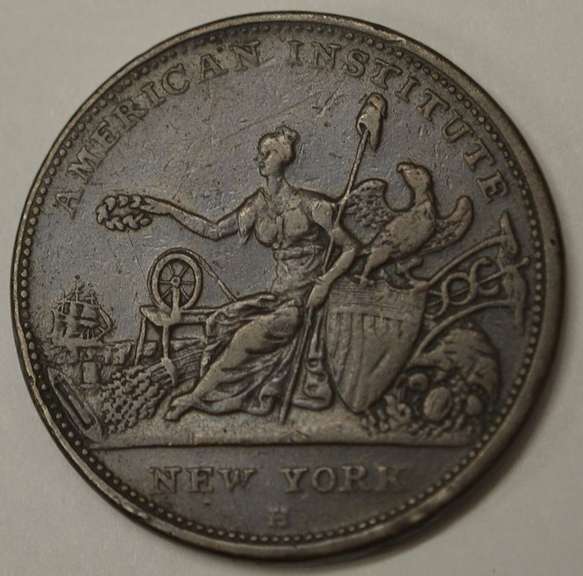 1833 American Institute Medal Robinson's Jones & Co. Attleboro, MA. Circulated.