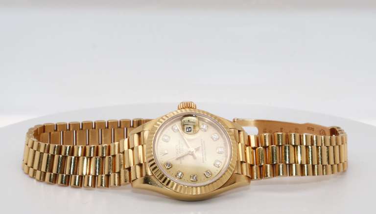 All Original18kt Presidential Rolex with Diamonds