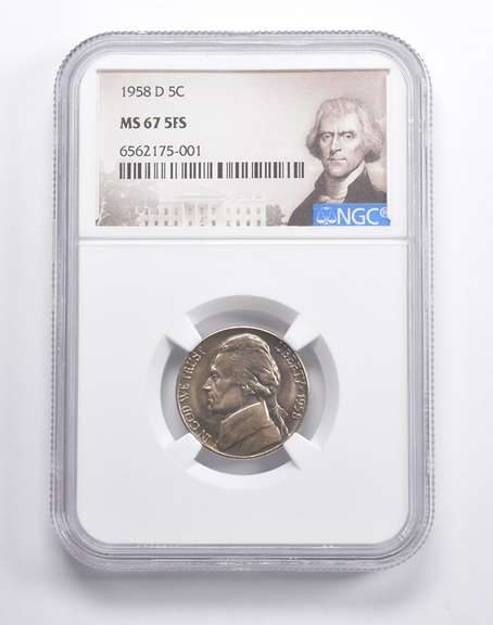 MS67 5FS 1958-D Jefferson Nickel NGC