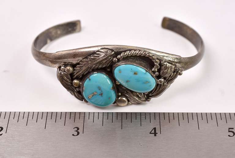 Vintage Turquoise Sterling Silver Bangle