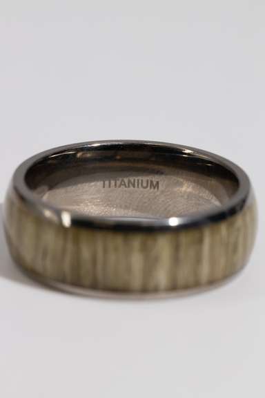 8mm Titanium Wedding Band w/Wood Inlay Size 10