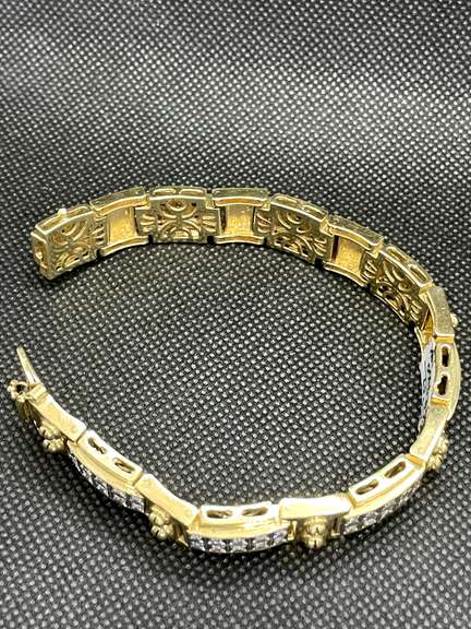 STUNNING MENS 10K DIAMOND GOLD BRACELET