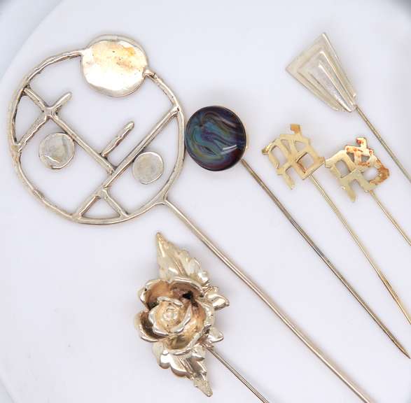 Group Lot of 6 Vintage 925 Sterling Silver Pins