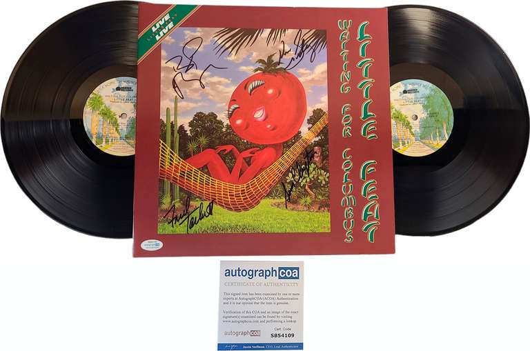 Little Feat Autographed Waiting For Columbus Double Vinyl LP Album ACOA