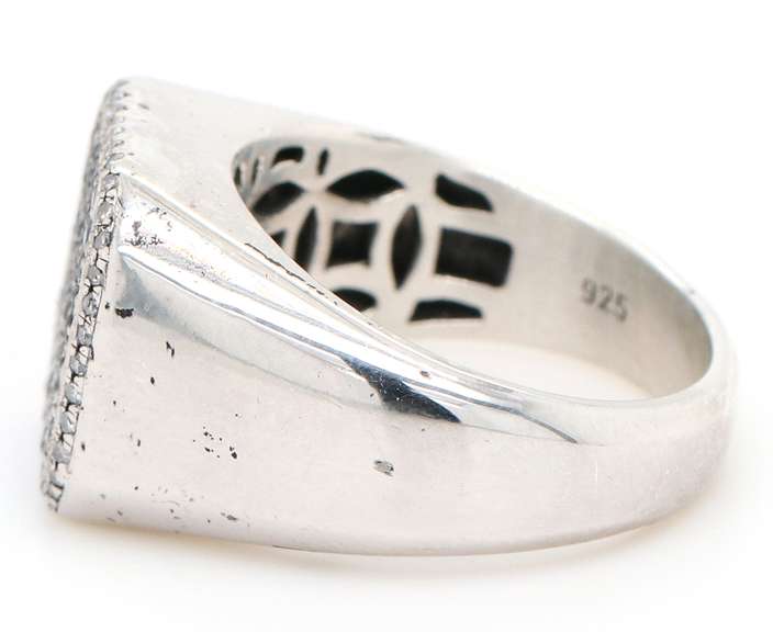 Effy Gents 1.20ctw Sapphire and 0.15ctw Diamond Ring in Sterling