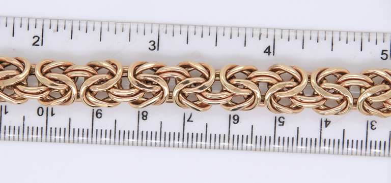 Powerful Yellow Gold Pave Diamond Byzantine Chain Bracelet