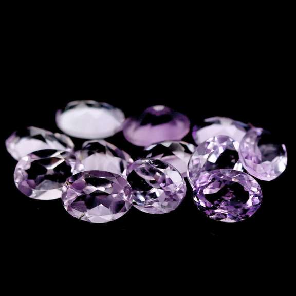 Great 13.10ct 8x6mm real Brazilian Amethyst set