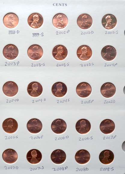 Full Red BU Memorial Cent Set 1959-2013