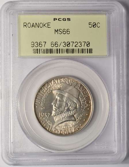 1937 Roanoke Commemorative Half Dollar PCGS MS66