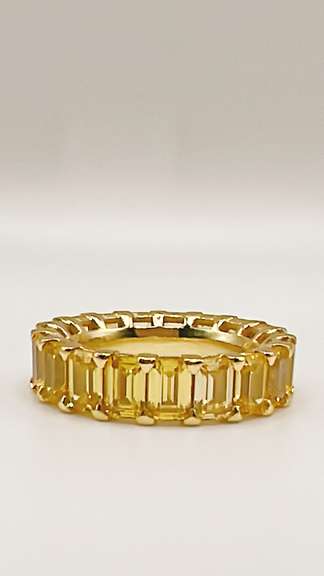 Sterling Silver Gemstone Eternity Band Ring